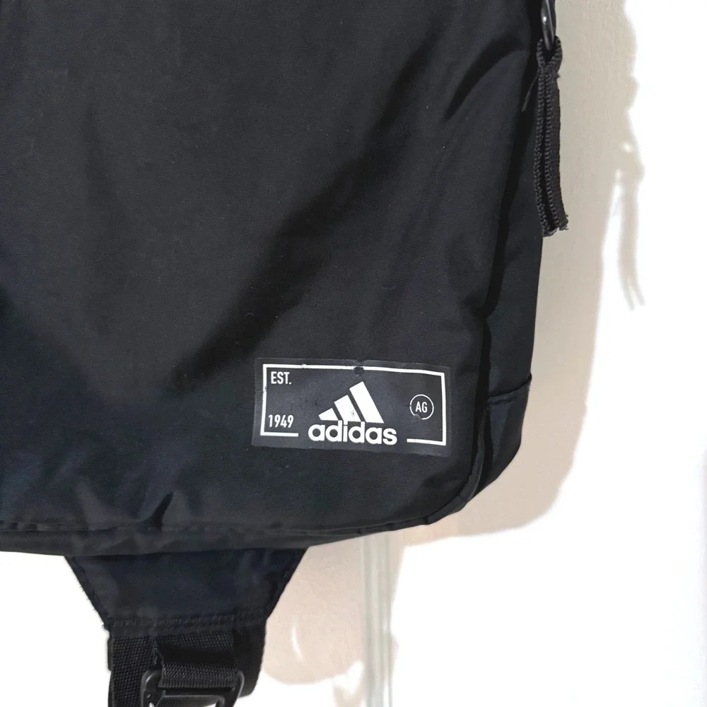 Adidas Black Sling Bag Crossbody Backpack Adjustable Strap Wipe Clean Utility